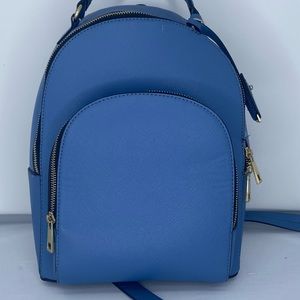 ZARA BASIC COLLECTION BLUE FAUX LEATHER BACKPACK